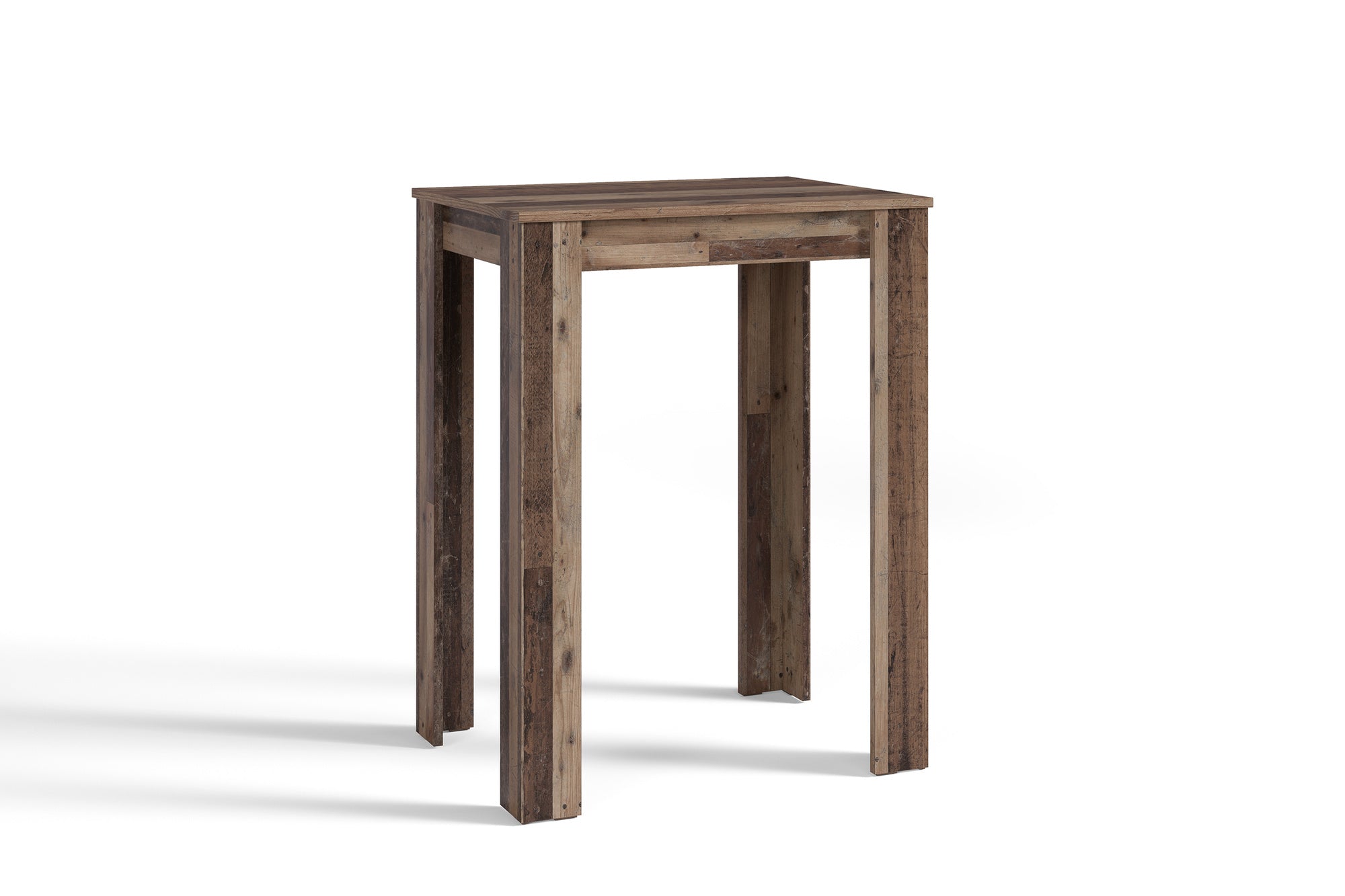 Bartisch Nele / Industrial-Look Küchentisch in Old Wood-Optik / Hoher Esstisch / 80 x 60, H 104 cm