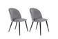 Esszimmerstuhl 2er Set Nayla / Samt grau, Cord dunkelgrau, Webstoff dunkelgrau / Gestell Metall in schwarz pulverbeschichtet / Esszimmerstuhl / mit Rautensteppung im Rücken / bis 110 kg / B 51, H 81,5, T 60 cm