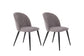 Esszimmerstuhl 2er Set Nayla / Samt grau, Cord dunkelgrau, Webstoff dunkelgrau / Gestell Metall in schwarz pulverbeschichtet / Esszimmerstuhl / mit Rautensteppung im Rücken / bis 110 kg / B 51, H 81,5, T 60 cm