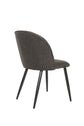Esszimmerstuhl 2er Set Nayla / Samt grau, Cord dunkelgrau, Webstoff dunkelgrau / Gestell Metall in schwarz pulverbeschichtet / Esszimmerstuhl / mit Rautensteppung im Rücken / bis 110 kg / B 51, H 81,5, T 60 cm