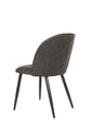 Esszimmerstuhl 2er Set Nayla / Samt grau, Cord dunkelgrau, Webstoff dunkelgrau / Gestell Metall in schwarz pulverbeschichtet / Esszimmerstuhl / mit Rautensteppung im Rücken / bis 110 kg / B 51, H 81,5, T 60 cm