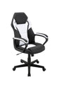 Chefsessel Matteo / Gaming-Chair bis 110 kg belastbar / Kunststoff & Kunstleder schwarz / Armlehnen gepolstert/ Applikation Mesh rot, weiß oder grau / Sicherheitsrollen / B 60, H 103-113, T 65 cm