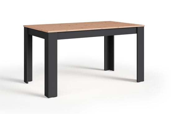 Esstisch NORI / Moderner Küchentisch in Eiche-Optik / Untergestell Melamin anthrazit oder weiß / Großer Tisch / Breite: 120, 140 oder 160 cm
