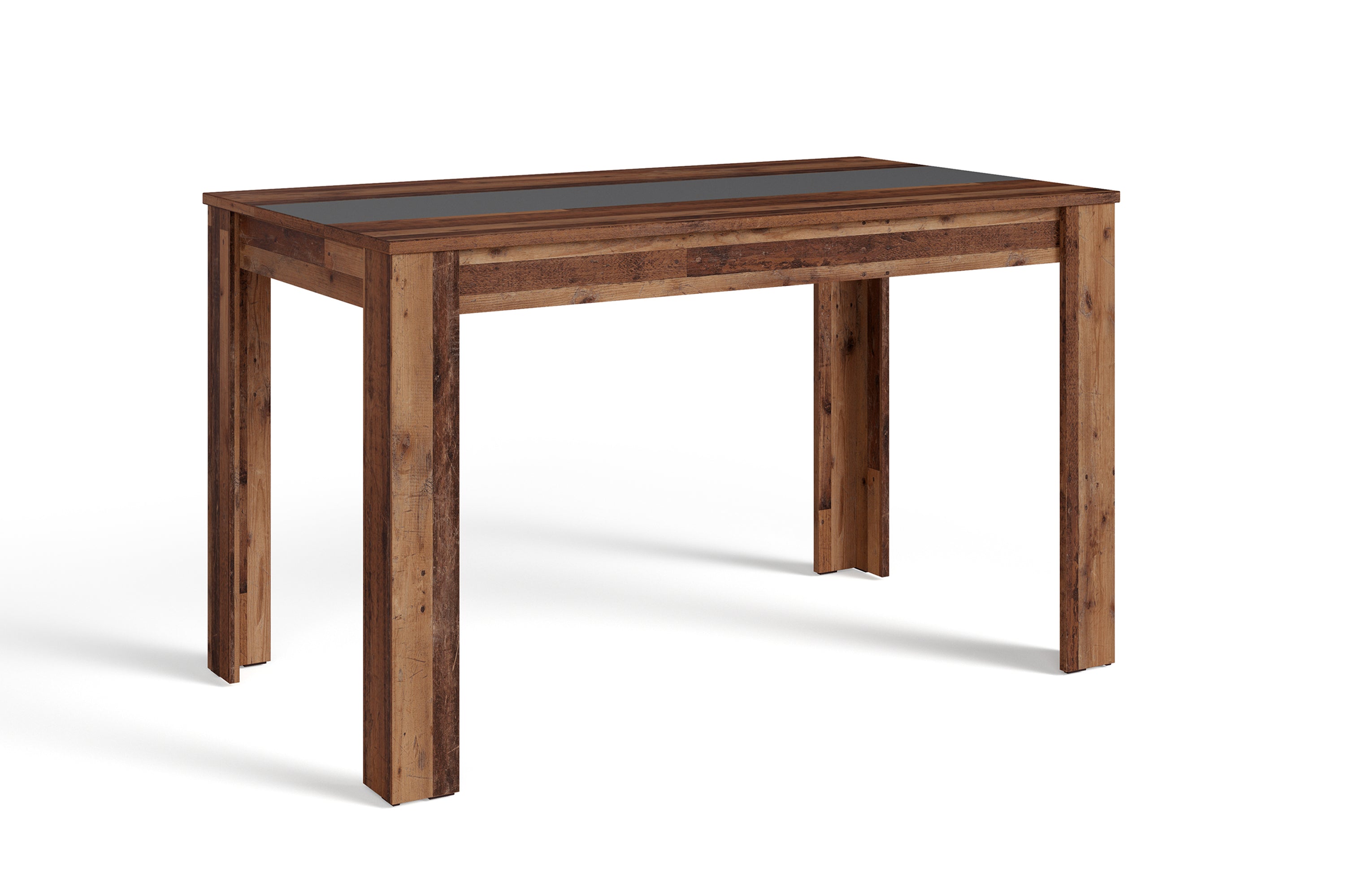 NORI Tisch, Breite 120, 140 oder 160 cm, Einlegeplatte schwarz/weiß, in Eiche-Optik, weiß oder Old-Wood-Optik