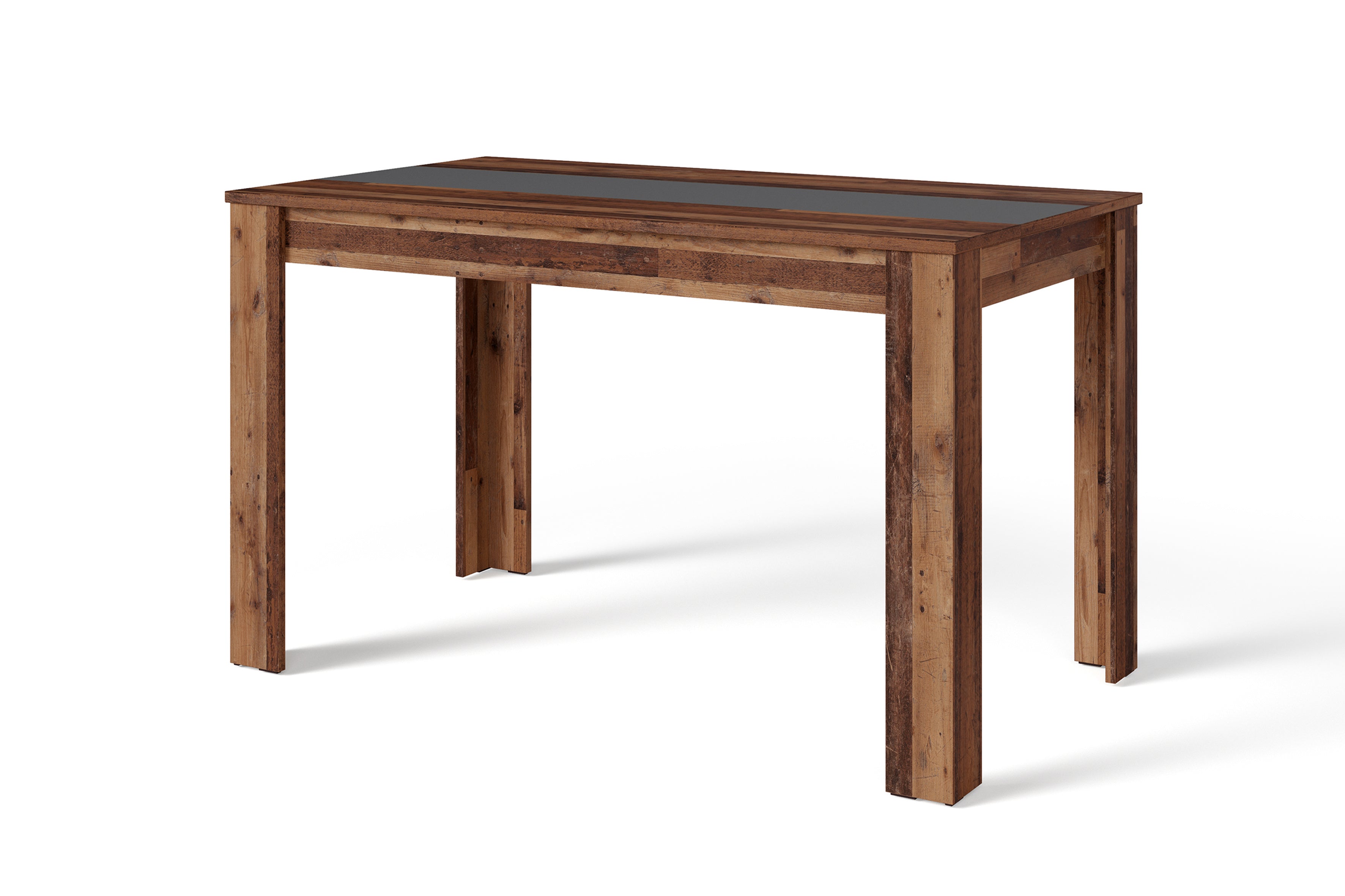 NORI Tisch, Breite 120, 140 oder 160 cm, Einlegeplatte schwarz/weiß, in Eiche-Optik, weiß oder Old-Wood-Optik