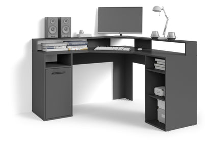 Schreibtisch FOX / Gaming-Tisch in anthrazit, weiß oder Old Wood (Altholz-Optik) / Mit viel Stauraum und großer Tischplatte / Computer-Tisch / PC / Arbeits-Tisch / B 139, H 90,8, T 139 cm
