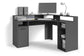 Schreibtisch FOX / Gaming-Tisch in anthrazit, weiß oder Old Wood (Altholz-Optik) / Mit viel Stauraum und großer Tischplatte / Computer-Tisch / PC / Arbeits-Tisch / B 139, H 90,8, T 139 cm