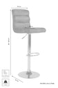 Barhocker 2er Set Phil / Vintage-Bezug in braun / Gestell Metall schwarz / Barstuhl / Tresenhocker / bis 110 kg / B 42, H 98-120, T 51 cm