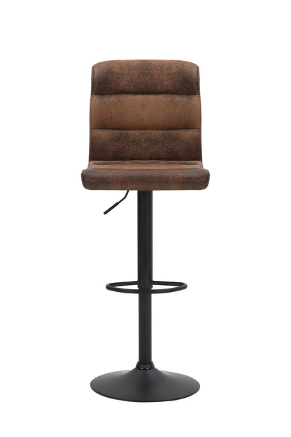 Barhocker 2er Set Phil / Vintage-Bezug in braun / Gestell Metall schwarz / Barstuhl / Tresenhocker / bis 110 kg / B 42, H 98-120, T 51 cm