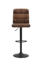 Barhocker 2er Set Phil / Vintage-Bezug in braun / Gestell Metall schwarz / Barstuhl / Tresenhocker / bis 110 kg / B 42, H 98-120, T 51 cm