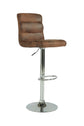 Barhocker 2er Set Phil / Vintage-Bezug in braun / Gestell verchromt / Barstuhl / Tresenhocker / bis 110 kg / B 42, H 98-120, T 51 cm