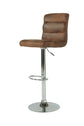 Barhocker 2er Set Phil / Vintage-Bezug in braun / Gestell verchromt / Barstuhl / Tresenhocker / bis 110 kg / B 42, H 98-120, T 51 cm