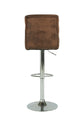 Barhocker 2er Set Phil / Vintage-Bezug in braun / Gestell verchromt / Barstuhl / Tresenhocker / bis 110 kg / B 42, H 98-120, T 51 cm