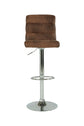 Barhocker 2er Set Phil / Vintage-Bezug in braun / Gestell verchromt / Barstuhl / Tresenhocker / bis 110 kg / B 42, H 98-120, T 51 cm