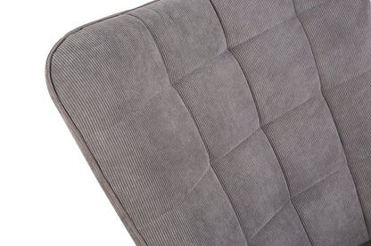 Sessel Uta / Cord grau, Samt schwarz, Webstoff dunkelgrau, Samt dunkelgrün, Webstoff sandfarben / Gestell schwarz pulverbeschichtet / Relaxsessel / Armlehnen-Sessel / B 72, H 97, T 80 cm
