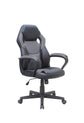 Chefsessel Matteo / Gaming-Chair bis 110 kg belastbar / Kunststoff & Kunstleder schwarz / Armlehnen gepolstert/ Applikation Mesh rot, weiß oder grau / Sicherheitsrollen / B 60, H 103-113, T 65 cm