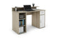 Schreibtisch DIEGO / Arbeits-Tisch mit viel Stauraum in Sonoma Eiche (Eiche-Optik), weiß, Old Wood (Altholz-Optik) / Computer-Tisch / 1 Schublade, 1 Tür, 3 offene Fächer / 120x88x55cm (BxHxT)