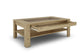 Couchtisch RALPH / moderner Sofatisch mit Glaseinlage und großzügiger Schublade in weiß, Artisan Eiche (Eiche-Optik) oder Old Wood (Altholz-Optik) / Beistelltisch mit viel Stauraum / B 110, H 43, T 67 cm