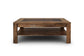 Couchtisch RALPH / moderner Sofatisch mit Glaseinlage und großzügiger Schublade in weiß, Artisan Eiche (Eiche-Optik) oder Old Wood (Altholz-Optik) / Beistelltisch mit viel Stauraum / B 110, H 43, T 67 cm