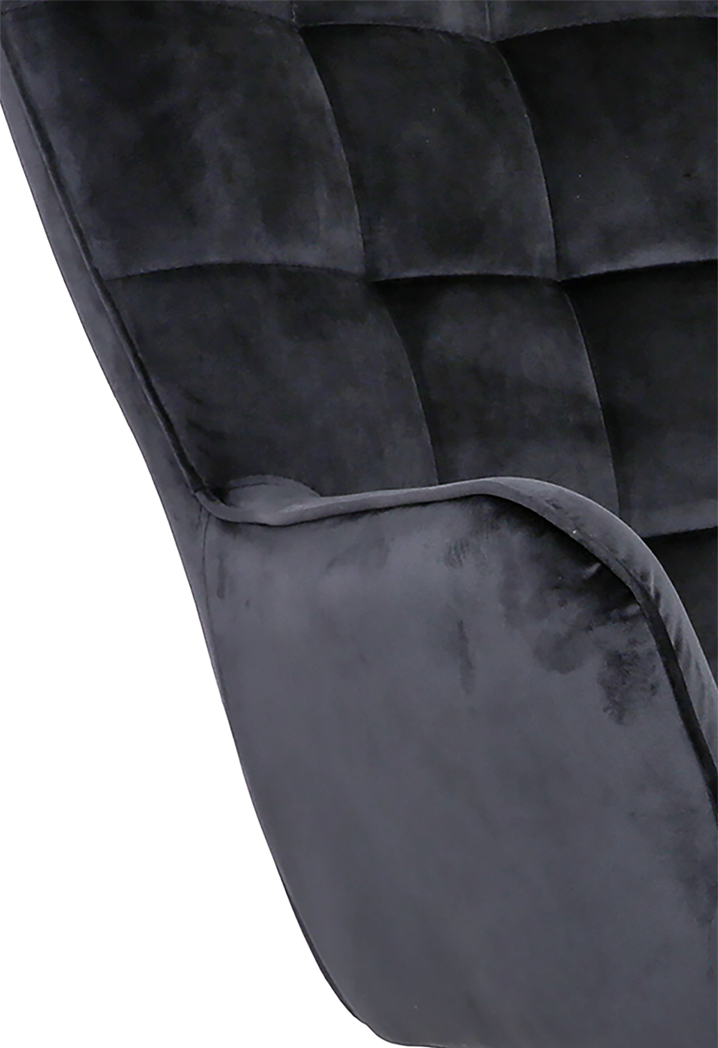 Schaukelstuhl RICHIE / Metall-Gestell schwarz / Kufen aus Buche / Webstoff blau oder grau, Cordstoff hellgrau oder Samtstoff schwarz / mit Steppung / B 72, H 92, T 92 cm