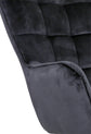 Schaukelstuhl RICHIE / Metall-Gestell schwarz / Kufen aus Buche / Webstoff blau oder grau, Cordstoff hellgrau oder Samtstoff schwarz / mit Steppung / B 72, H 92, T 92 cm