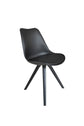 Esszimmerstuhl 2er Set Kira / Kunstoff, Kunstleder in schwarz oder weiß / Gestell Metall in Eiche-Optik foliert oder schwarz / Esszimmerstuhl / Wohnzimmerstuhl / bis 110 kg / B 48, H 86, T 55,5 cm