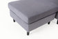 Ecksofa ATLANTA / Cord grau / Beine schwarz aus Massivholz / Longchair wahlweise rechts oder links montierbar / 218 x 144, H 78,5 cm
