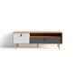 TV-Board BILL / Lowboard Artisan Eiche Optik hellbraun / Fernsehtisch mit 1 Klappe und 1 Tür / Fernsehschrank mit Soundbar-Fach / Schlaufen-Griffe / B 150, H 50, T 36,5 cm