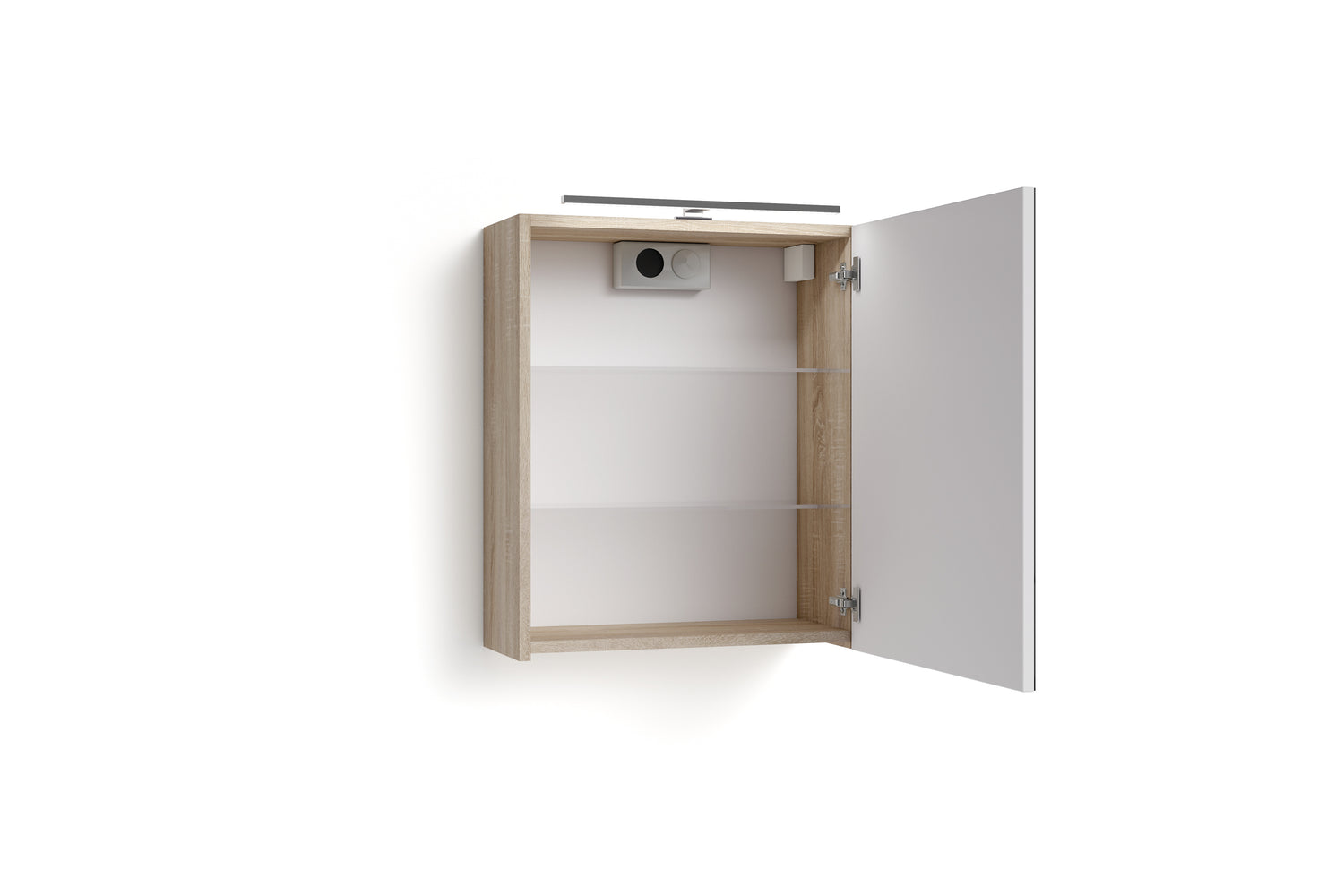 SPREE Spiegelschrank, Breite 50 cm, LED Beleuchtung, in weiß oder Eich –  byLIVING