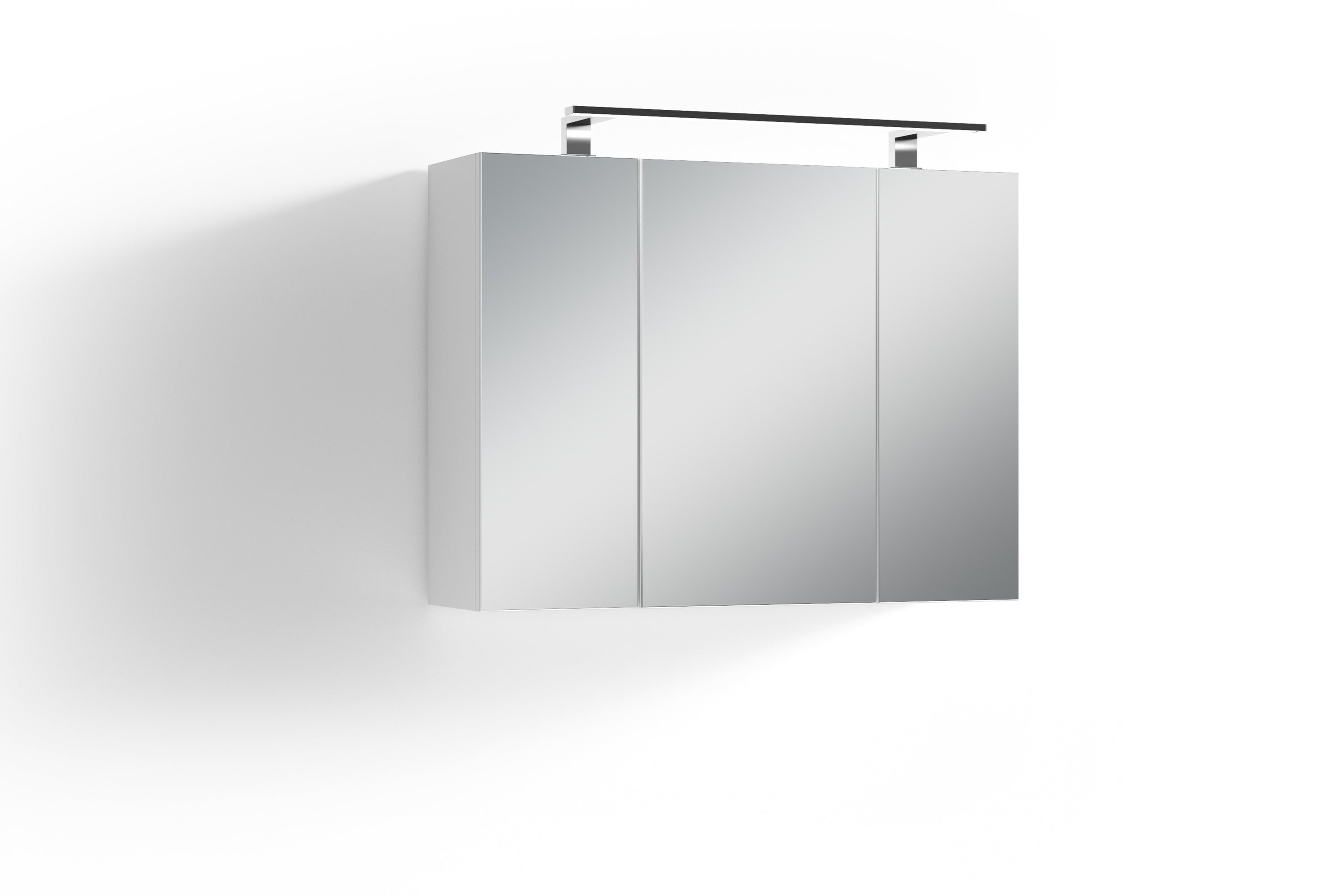 Spiegelschrank SPREE / Korpus matt weiß oder anthrazit mit Spiegeltüren / Hängeschrank mit Soft-Close-Funktion / Inklusive LED-Beleuchtung / Badschrank mit Stecker- und Schalterdose / B 80, H 60, T 20 cm