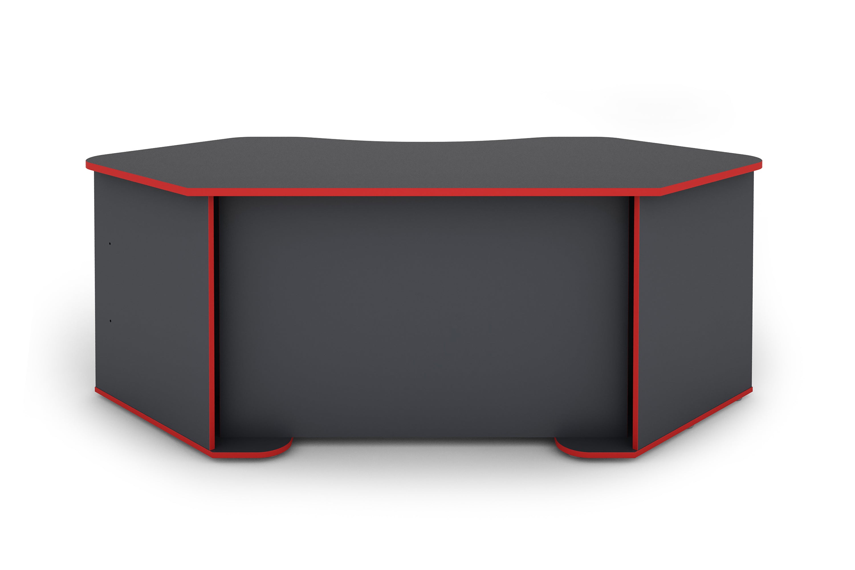 Schreibtisch THANATOS / Gaming-Tisch in anthrazit mit Kanten in rot, weiß oder anthrazit / Eck-Schreibtisch mit viel Stauraum und XXL Tischplatte / Computer-Tisch / PC / Arbeits-Tisch / 198x76x85cm (BxHxT)