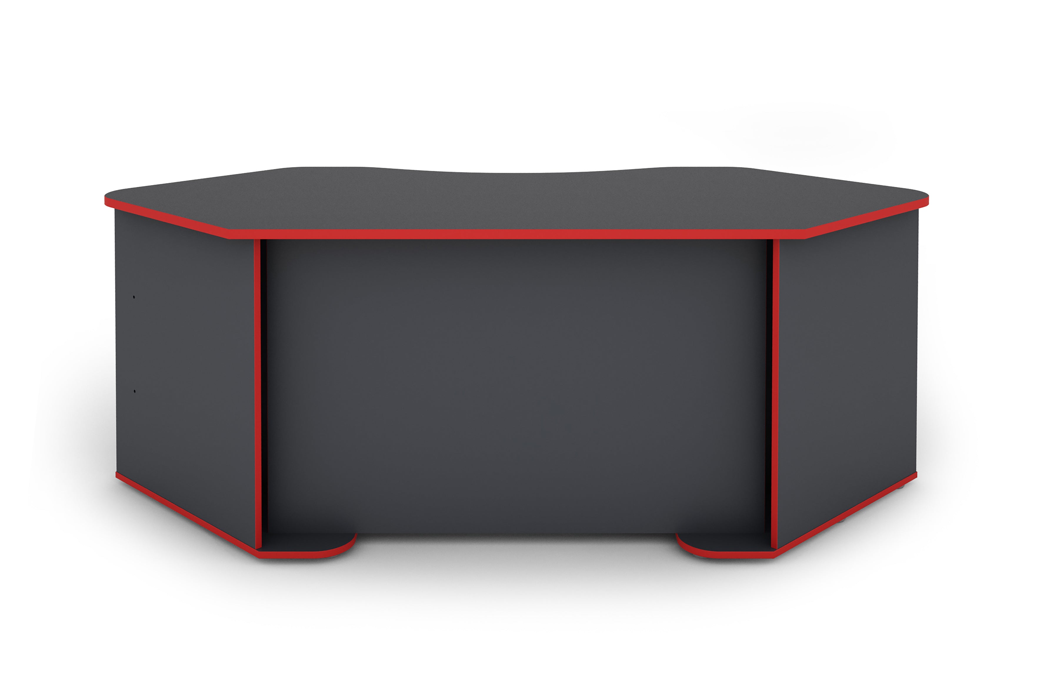 Schreibtisch THANATOS / Gaming-Tisch in anthrazit mit Kanten in rot, weiß oder anthrazit / Eck-Schreibtisch mit viel Stauraum und XXL Tischplatte / Computer-Tisch / PC / Arbeits-Tisch / 198x76x85cm (BxHxT)