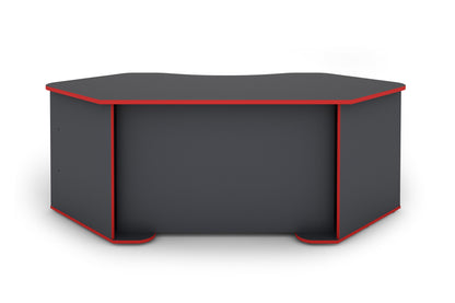 Schreibtisch THANATOS / Gaming-Tisch in anthrazit mit Kanten in rot, weiß oder anthrazit / Eck-Schreibtisch mit viel Stauraum und XXL Tischplatte / Computer-Tisch / PC / Arbeits-Tisch / 198x76x85cm (BxHxT)