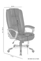 Chefsessel DEREK-XXL / Bezug Kunstleder schwarz/ Federkernpolsterung / Fußkreuz silber / Wippmechanik/ Sicherheitsklemmschutz/ gebremste Sicherheitsrollen, B 64, H 115,5-125, T 72,5