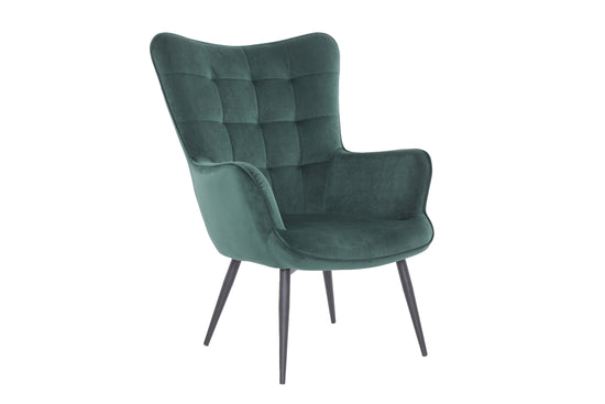 Sessel Uta / Cord grau, Samt schwarz, Webstoff dunkelgrau, Samt dunkelgrün, Webstoff sandfarben / Gestell schwarz pulverbeschichtet / Relaxsessel / Armlehnen-Sessel / B 72, H 97, T 80 cm