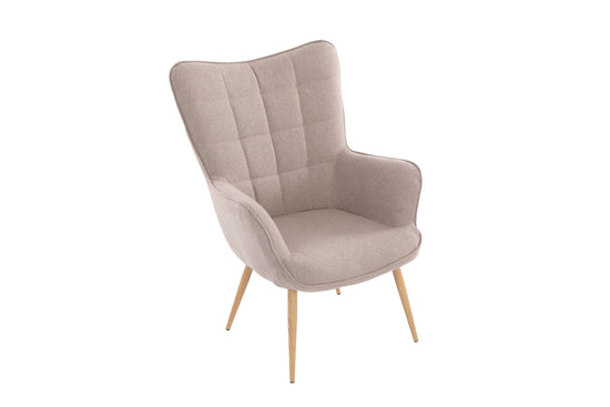 Sessel Uta / Cord grau, Samt schwarz, Webstoff dunkelgrau, Samt dunkelgrün, Webstoff sandfarben / Gestell schwarz pulverbeschichtet / Relaxsessel / Armlehnen-Sessel / B 72, H 97, T 80 cm
