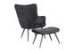 Hocker Uta / Cord grau, Samt schwarz, Webstoff dunkelgrau, Samt dunkelgrün, Webstoff sandfarben / Gestell schwarz pulverbeschichtet / Fuß-Ablage / Sitzhocker / B 60, H 39, T 41 cm