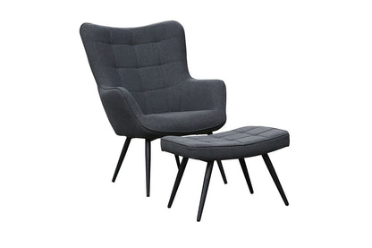 Hocker Uta / Cord grau, Samt schwarz, Webstoff dunkelgrau, Samt dunkelgrün, Webstoff sandfarben / Gestell schwarz pulverbeschichtet / Fuß-Ablage / Sitzhocker / B 60, H 39, T 41 cm