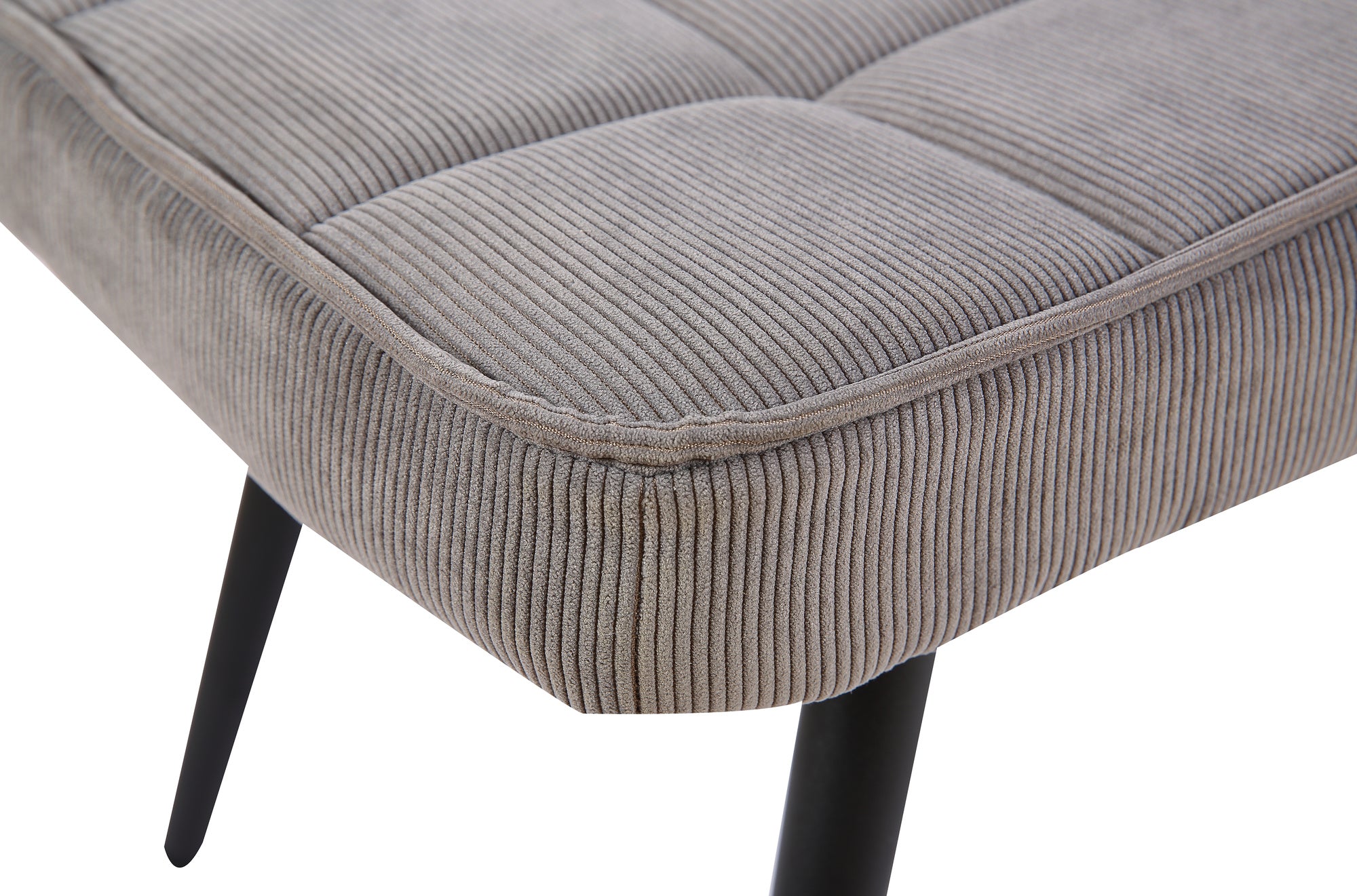 Hocker Uta / Cord grau, Samt schwarz, Webstoff dunkelgrau, Samt dunkelgrün, Webstoff sandfarben / Gestell schwarz pulverbeschichtet / Fuß-Ablage / Sitzhocker / B 60, H 39, T 41 cm