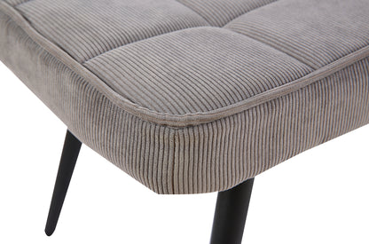 Hocker Uta / Cord grau, Samt schwarz, Webstoff dunkelgrau, Samt dunkelgrün, Webstoff sandfarben / Gestell schwarz pulverbeschichtet / Fuß-Ablage / Sitzhocker / B 60, H 39, T 41 cm