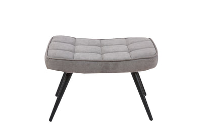 Hocker Uta / Cord grau, Samt schwarz, Webstoff dunkelgrau, Samt dunkelgrün, Webstoff sandfarben / Gestell schwarz pulverbeschichtet / Fuß-Ablage / Sitzhocker / B 60, H 39, T 41 cm