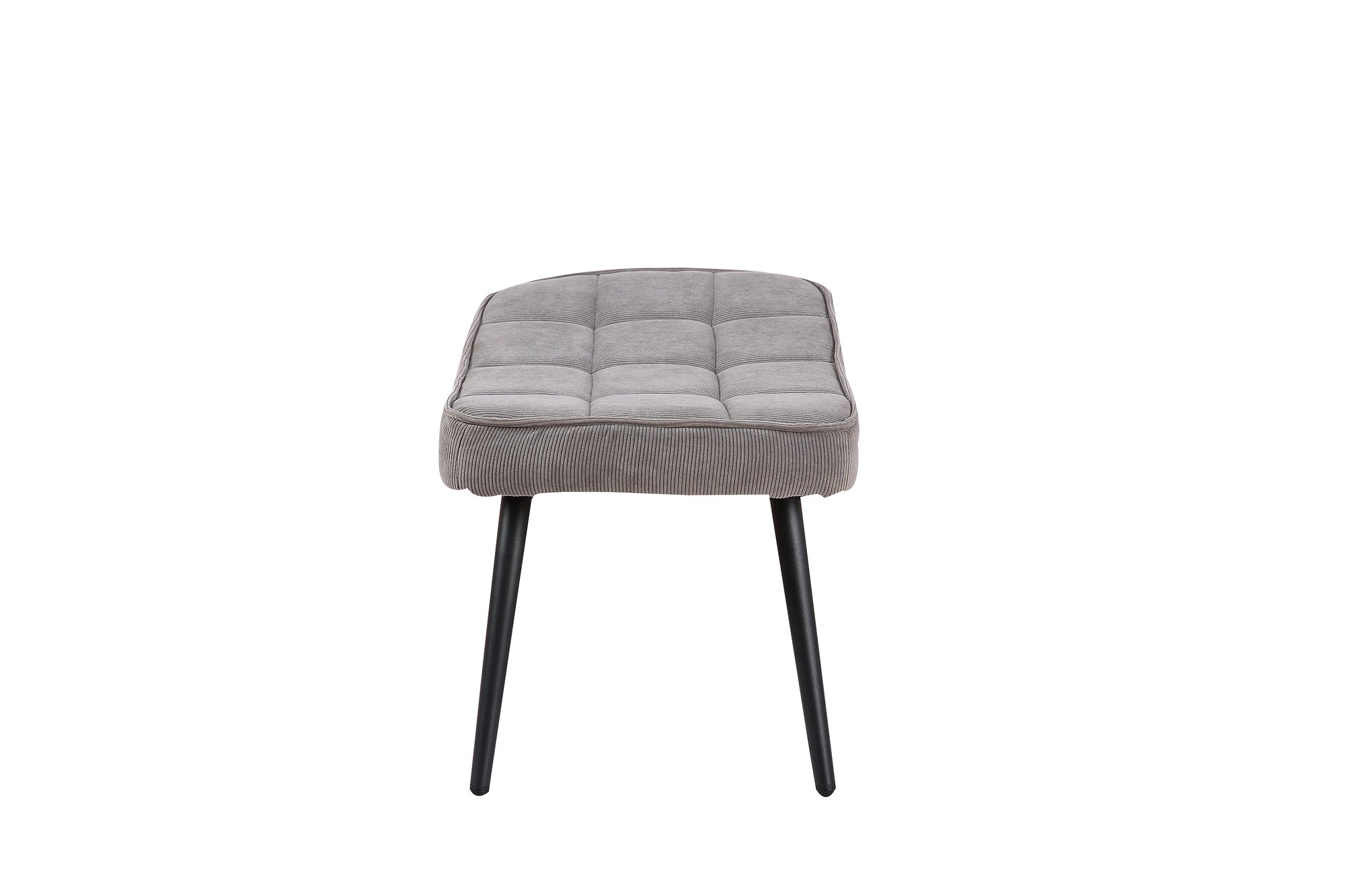 Hocker Uta / Cord grau, Samt schwarz, Webstoff dunkelgrau, Samt dunkelgrün, Webstoff sandfarben / Gestell schwarz pulverbeschichtet / Fuß-Ablage / Sitzhocker / B 60, H 39, T 41 cm