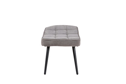 Hocker Uta / Cord grau, Samt schwarz, Webstoff dunkelgrau, Samt dunkelgrün, Webstoff sandfarben / Gestell schwarz pulverbeschichtet / Fuß-Ablage / Sitzhocker / B 60, H 39, T 41 cm