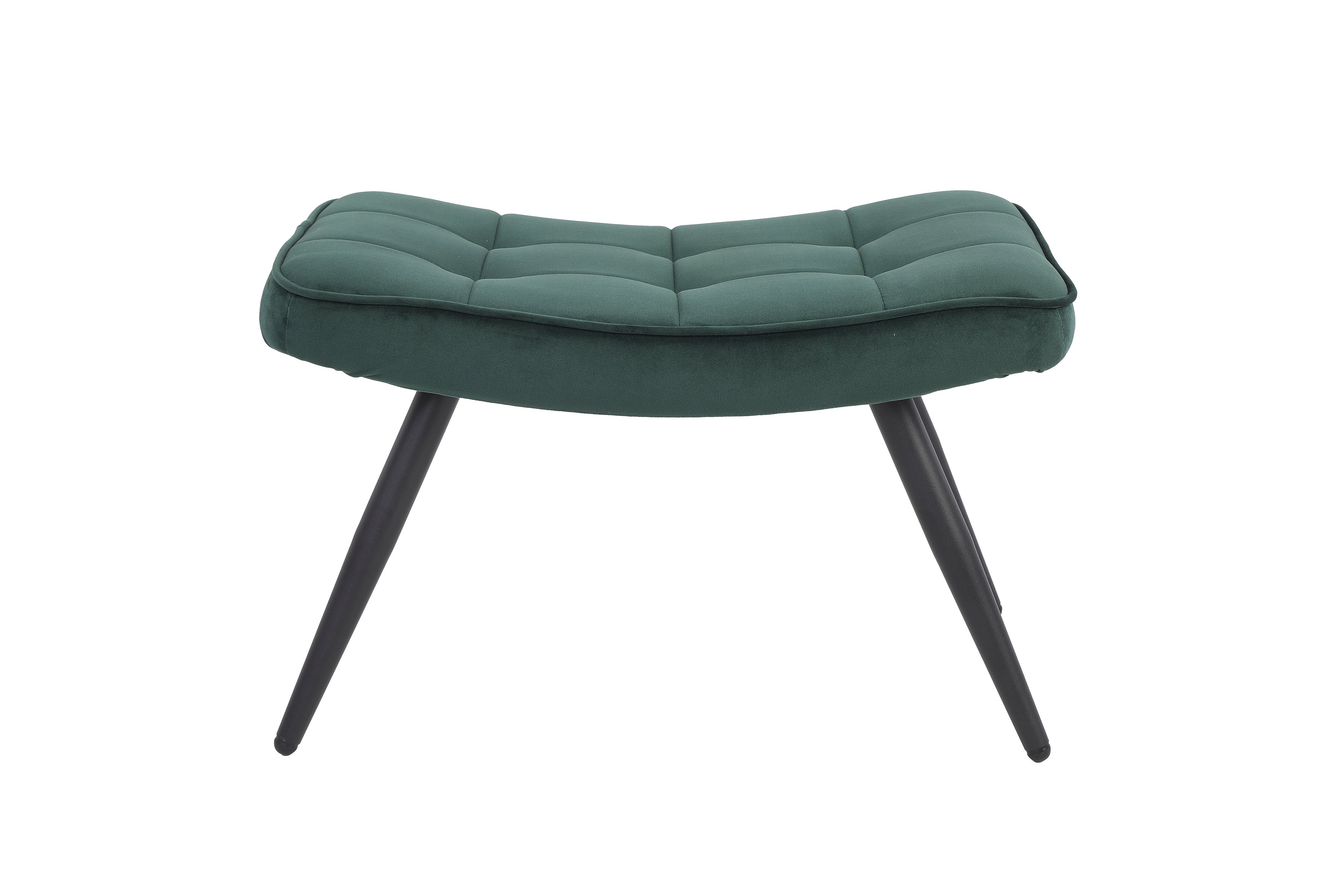 Hocker Uta / Cord grau, Samt schwarz, Webstoff dunkelgrau, Samt dunkelgrün, Webstoff sandfarben / Gestell schwarz pulverbeschichtet / Fuß-Ablage / Sitzhocker / B 60, H 39, T 41 cm