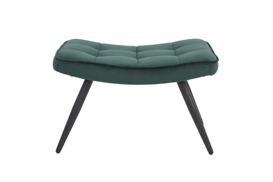 Hocker Uta / Cord grau, Samt schwarz, Webstoff dunkelgrau, Samt dunkelgrün, Webstoff sandfarben / Gestell schwarz pulverbeschichtet / Fuß-Ablage / Sitzhocker / B 60, H 39, T 41 cm