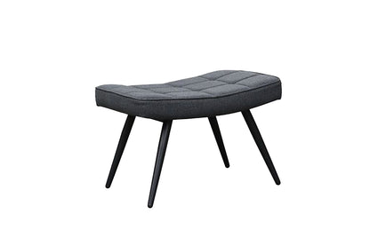 Hocker Uta / Cord grau, Samt schwarz, Webstoff dunkelgrau, Samt dunkelgrün, Webstoff sandfarben / Gestell schwarz pulverbeschichtet / Fuß-Ablage / Sitzhocker / B 60, H 39, T 41 cm