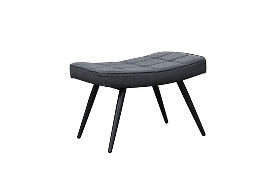 Hocker Uta / Cord grau, Samt schwarz, Webstoff dunkelgrau, Samt dunkelgrün, Webstoff sandfarben / Gestell schwarz pulverbeschichtet / Fuß-Ablage / Sitzhocker / B 60, H 39, T 41 cm