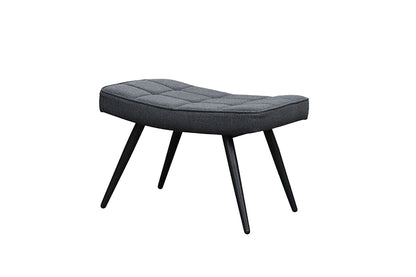 Hocker Uta / Cord grau, Samt schwarz, Webstoff dunkelgrau, Samt dunkelgrün, Webstoff sandfarben / Gestell schwarz pulverbeschichtet / Fuß-Ablage / Sitzhocker / B 60, H 39, T 41 cm