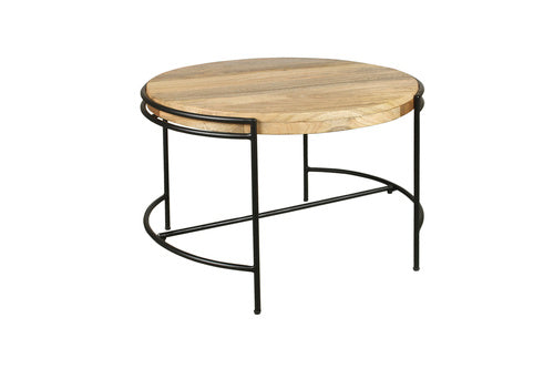 Couchtisch HANNA / Platte Mangoholz massiv / Gestell Metall schwarz / B 60, H 40, T 62 cm