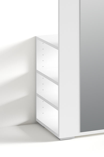Flurgarderobe BEN / Garderobe Artisan Eiche (Eiche-Optik), Old Wood (Altholz-Optik), weiß oder anthrazit / mit Spiegel / Spiegelschrank für den Flur mit Kleiderstange und Ablage / B 40, H 184, T 35 cm